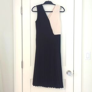 MNG black and cream pleated dress, size XS